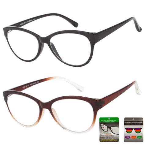 Multi Focus Progressive Reading Glasses 3 Powers In 1 Reader Cat Eye Bifocal Ebay