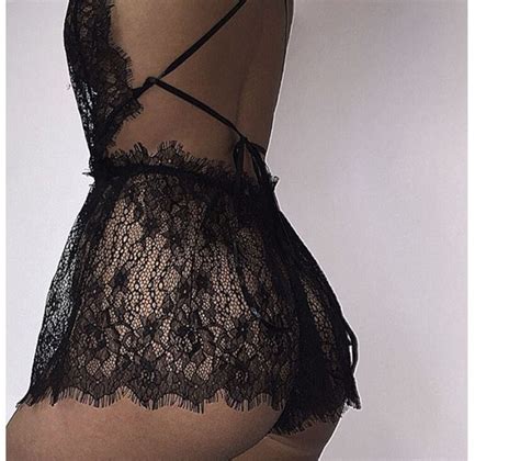 Backless Slip Floral Lace Underwear See Through V Neck Sexy Lingerie