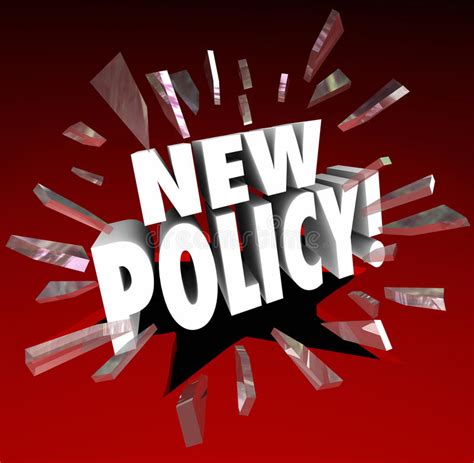New Policy Word Announcing Official Rules Regulation Compliance Stock