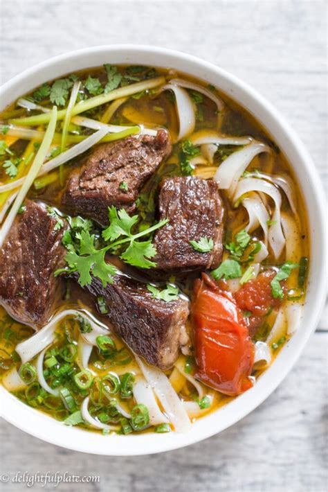 Vietnamese Beef Stew Pho Noodle Soup Pho Bo Sot Vang Delightful Plate