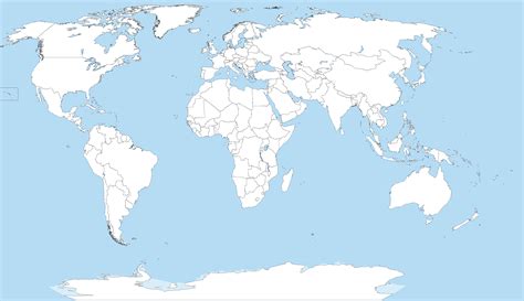 Archivoa Large Blank World Map With Oceans Marked In Bluepng
