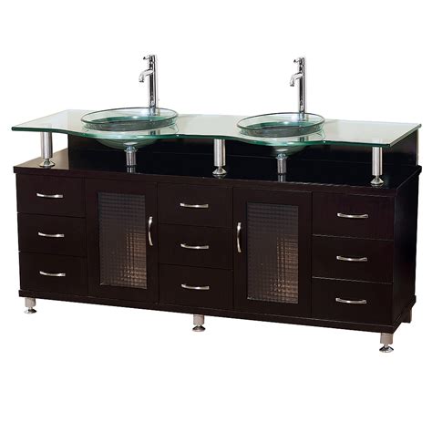 Glass bathroom vanity top made of glass material outline offer sparkling and smooth look with present day a la mode layout that could be anything but difficult to clean alongside service. Charlton 60" Double Bathroom Vanity with Glass Countertop ...