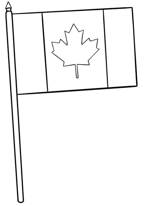 Dibujos de Bandera de Canadá Sencilla para Colorear para Colorear