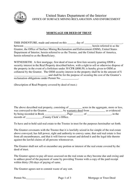 Mortgage Or Deed Of Trust Download Printable Pdf Templateroller
