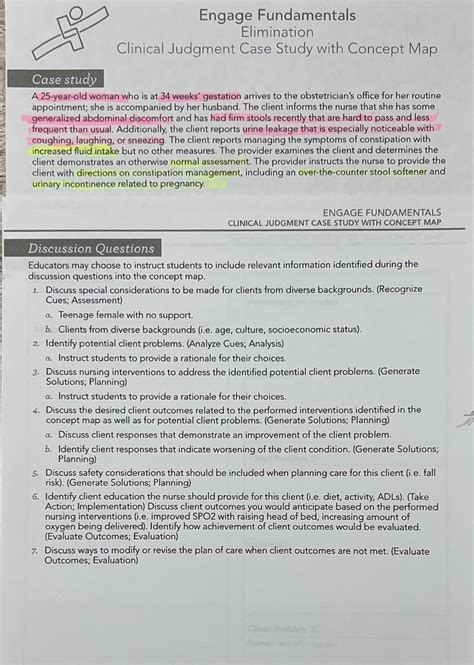 [Solved] Engage Fundamentals Elimination Clinical Judgment Case Study