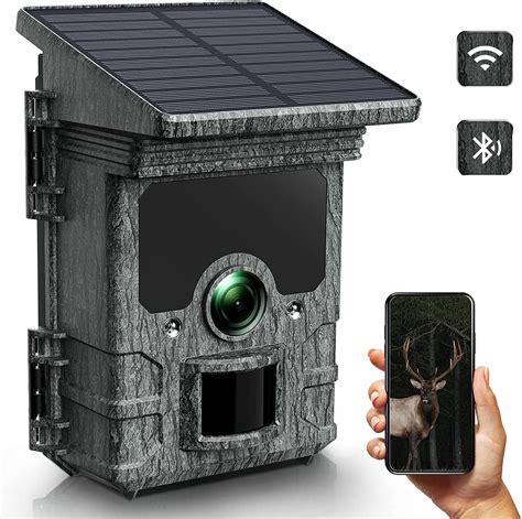 Nexcam Wildlife Camera Solar Powered Trail Game Camera Wifi K Mp Bluetooth With Pir Range