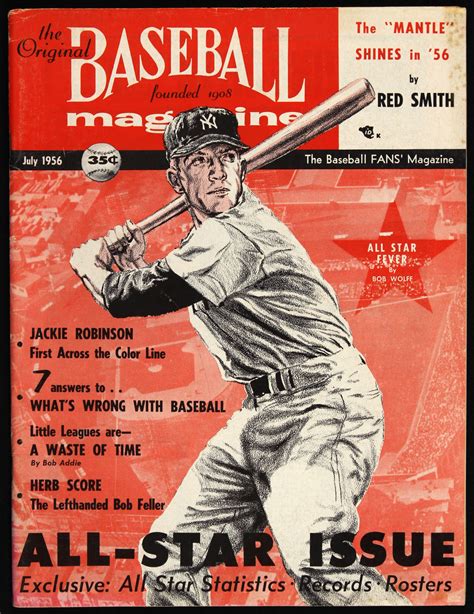 Lot Detail 1956 The Original Baseball Magazine W Mickey Mantle On Cover