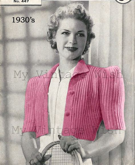 Vintage 1930s Boloero Knitting Pattern Instant By Myvintagewish Pdf