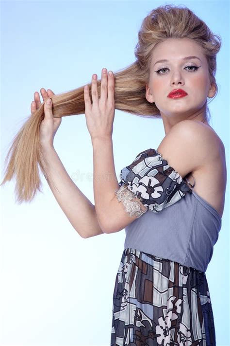 Beautiful Long Haired Blonde Stock Image Image Of Human Fashion
