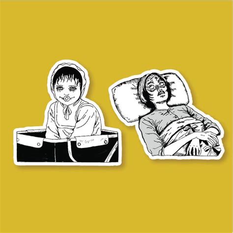 Junji Ito Fan Art Sticker Japanese Horror Manga Etsy