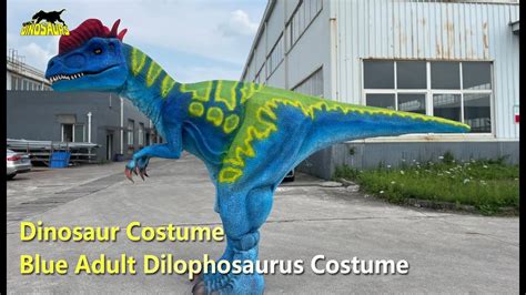 Blue Adult Dilophosaurus Costume For Party Dinosaur Costume Youtube