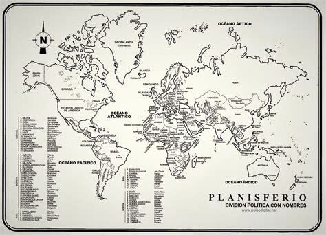 Mapamundis políticos para imprimir | Mapas del mundo de todo tipo