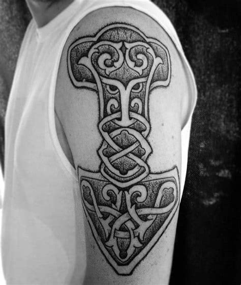 There can be a lot of meaning behind this tattoo and you can do it in many ways. 70 Mjolnir Tattoo Designs For Men - Hammer Of Thor Ideas