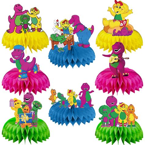 Buy Barney Birthday Party Supplies 8pcs Barney Theme Table Decorations