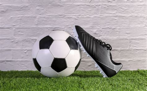 Download Wallpaper 3840x2400 Soccer Ball Boot Grass Football Sport