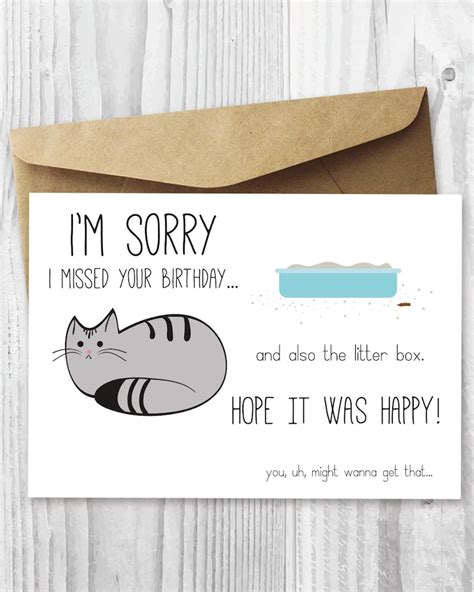 Belated Birthday Card Funny Belated Birthday Digital Card Etsy