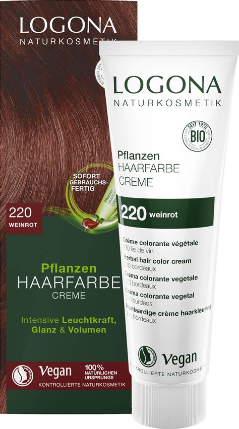 Herbal Hair Colour Cream 220 Wine Red Logona Natural Cosmetics