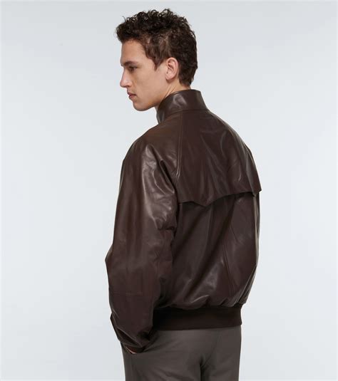 Ralph Lauren Purple Label Torrence Barracuda Leather Jacket In Brown