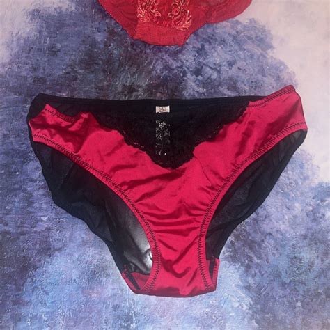 gilligan and o malley 6 m black red lace and second skin satin hi cut panty vintage ebay