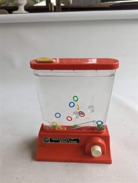 Vintage Original Tomy Waterful Ring Toss Handheld Game Red 1976 Working