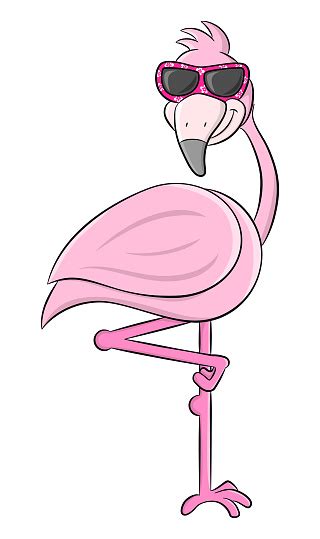 Cartoon Flamingo With Sunglasses Stock Illustration Download Image