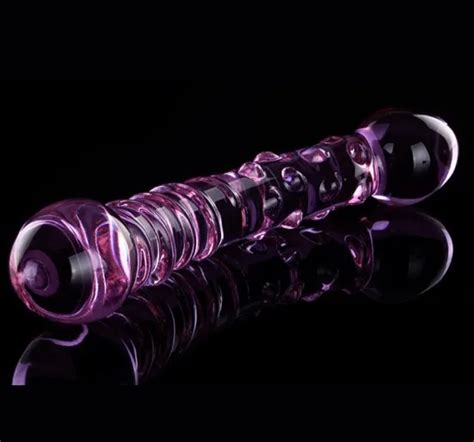 Clear Unisex Double Ended Dildo Anal Beads Glass Dildo Realistic Dildos Double Heads Sex Toy