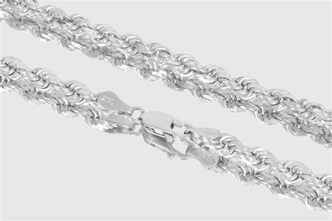 せんのでご 14k White Gold Solid Diamond Cut Royal Rope Chain Necklace， 2