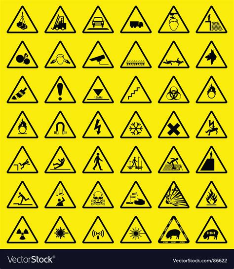 Hazard Sign Collection Royalty Free Vector Image
