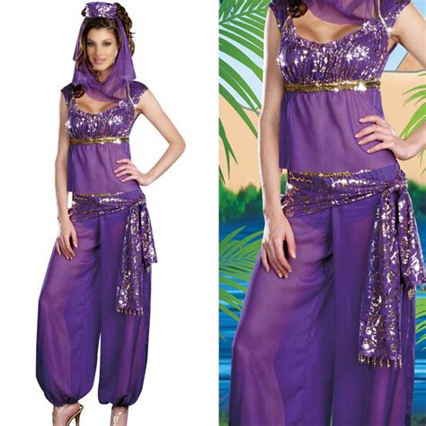 Buy Genie Jasmine Aladdin Princess Adult Costume Fancy Dress Arabian Belly Dancer At Affordable
