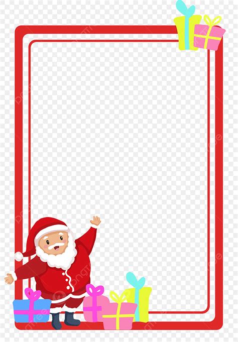 Christmas Santa Border Clipart Transparent Png Hd Cartoon Hand Drawn