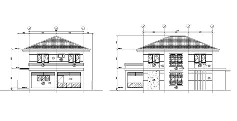 Two Storey House Elevation In Dwg Autocad File Cadbull Images And Photos Finder