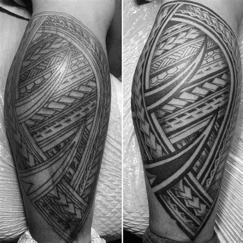 40 Polynesian Leg Tattoo Designs For Men Manly Tribal Ideas