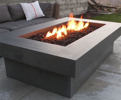 A propane fire pit offers the option of portability when you're fueling from a small propane tank. Olson Concrete Fire Pit Table - KiddingAll.com
