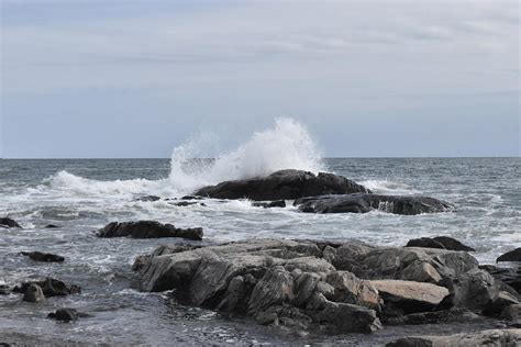 Atlantic Ocean Waves Crashing Fall In Massachusetts Photograph By