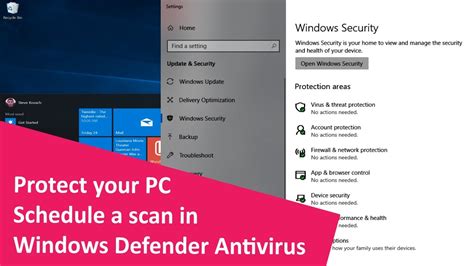 How To Protect Pc Schedule Task Windows 10 Defender Antivirus Youtube
