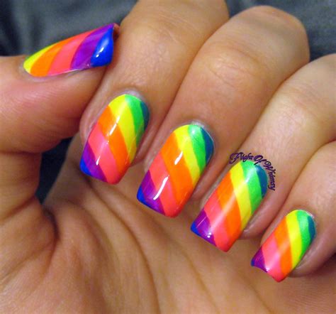 Rainbow Neon Nails Nails Salon