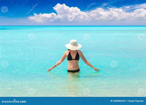 woman at tropical beach stock image image of bora fashion 260686529