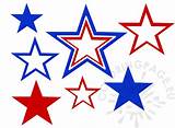 July 4th independence day clipart. July 4th stars clip art set - Coloring Page