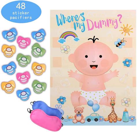 Reusable Baby Shower Games Pin The Dummy On The Baby Game