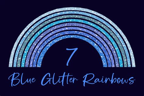 Blue Sparkly Glitter Rainbow Clip Art Graphic By Graphic Wanderings · Creative Fabrica