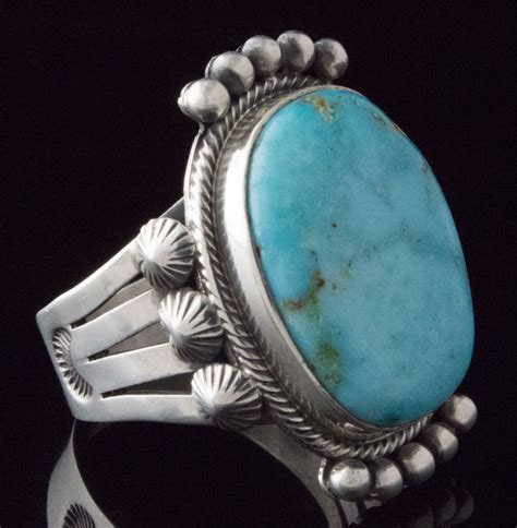 Size 14 Navajo Kingman Turquoise Ring R 1258 Native American
