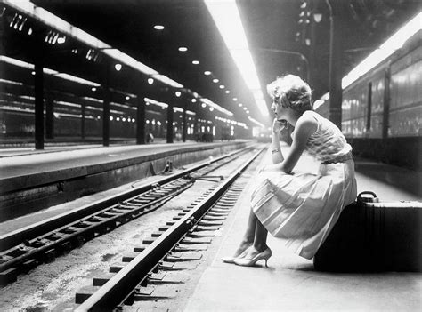 Teenage Girl Waiting For Train By Bettmann