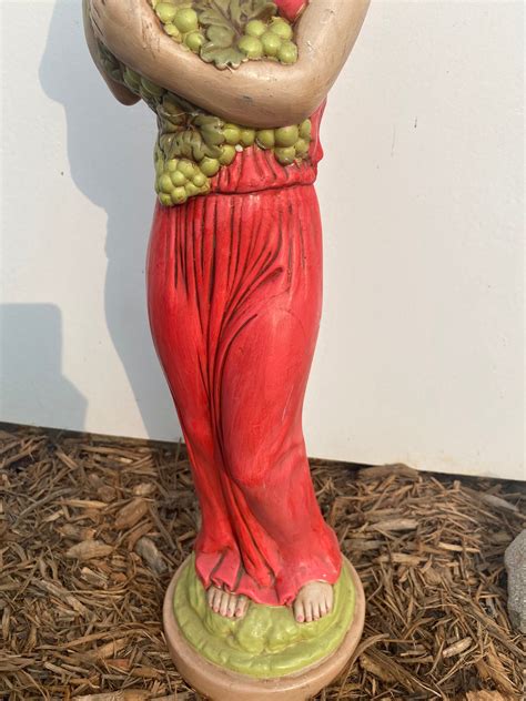 Vintage Chalkware Statue Figurine Italian Woman Carrying Etsy