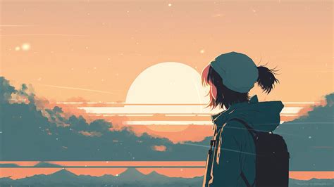 Lofi Girl Watching Sunset Live Wallpaper Moewalls