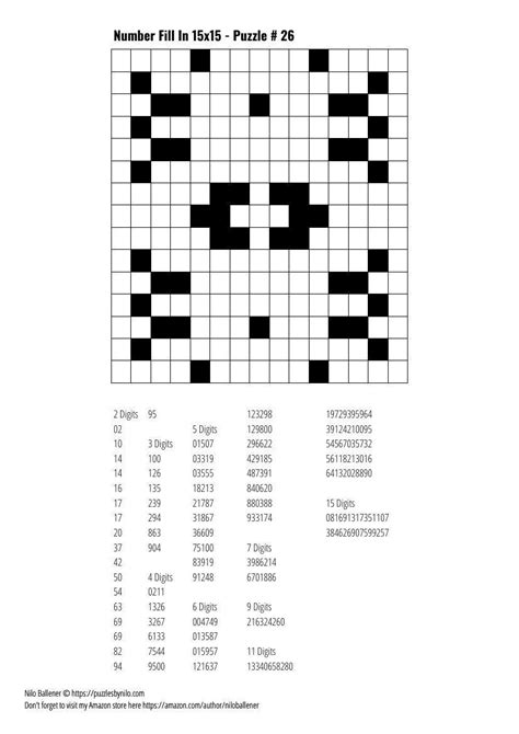 1004179 3d models found related to number fill in puzzle printable. Free Downloadable Puzzle Number Fill In 15x15 # 26 - Puzzles By Nilo