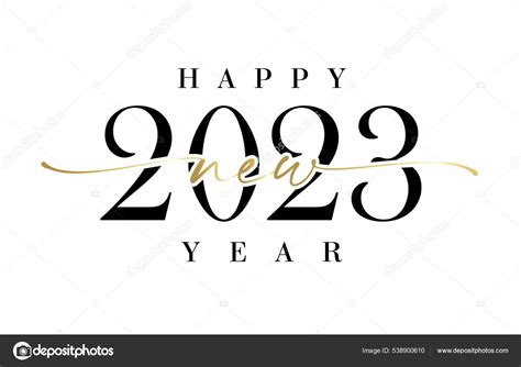 Happy New Year 2023 Elegant Calligraphy Luxury Black Digits Vector