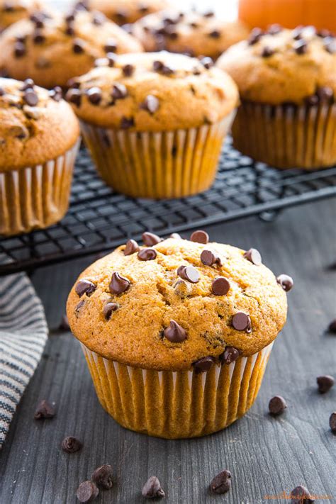 Chocolate Chip Pumpkin Muffins Simple Muffin Recipe The Busy Baker