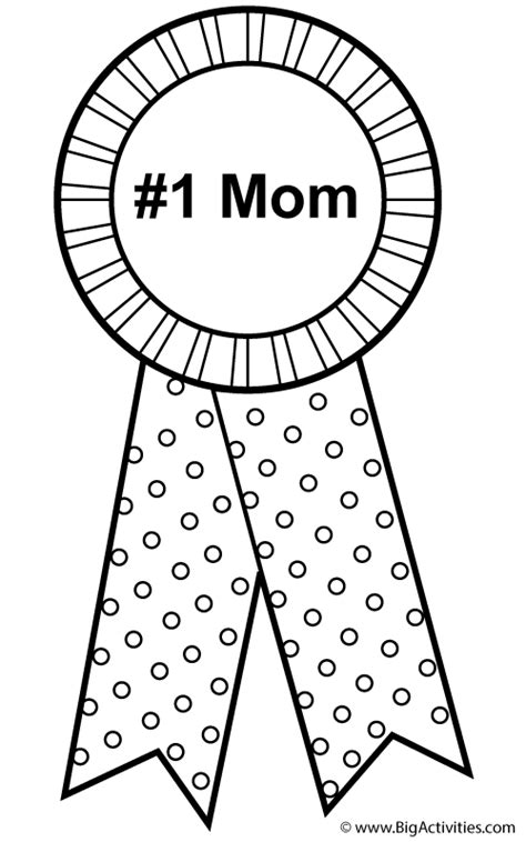 ribbon coloring page mothers day