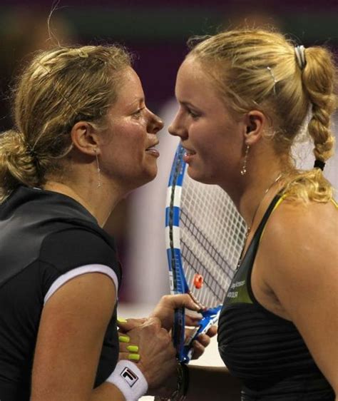 Caroline Wozniacki And Kim Clijsters About To Kiss