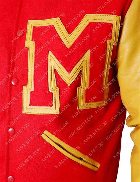 Michael Jackson Letterman Jacket M Logo Red Varsity Jacket